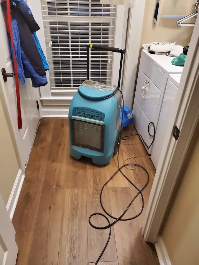 Commercial dehumidifier deployed for Flood Damage Cleanup in Short Pump